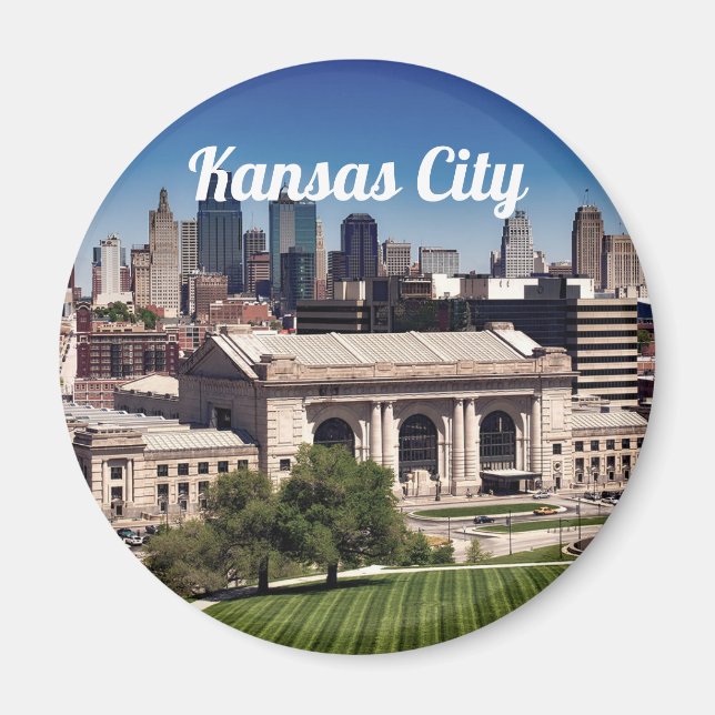 Imán Estación de la Unión de Fotos del Centro de Kansas (Frente)