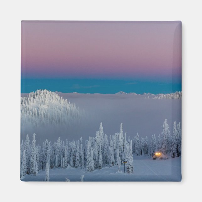 Imán Estación de montaña Whitefish, Montana (Frente)