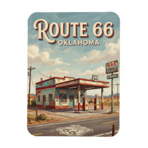 Imán Estación de servicio vintage de la ruta 66 de Okla