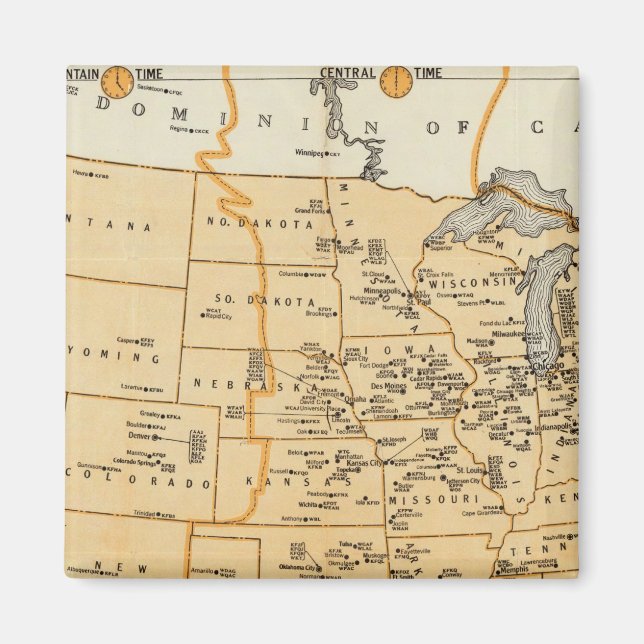 Imán Estaciones De Radiodifusión De Los Estados Unidos (Frente)
