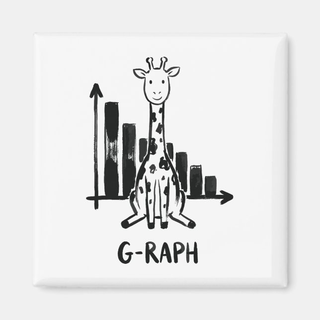 Imán Estadísticas de gráfico de jirafa Castigo de profe (Frente)