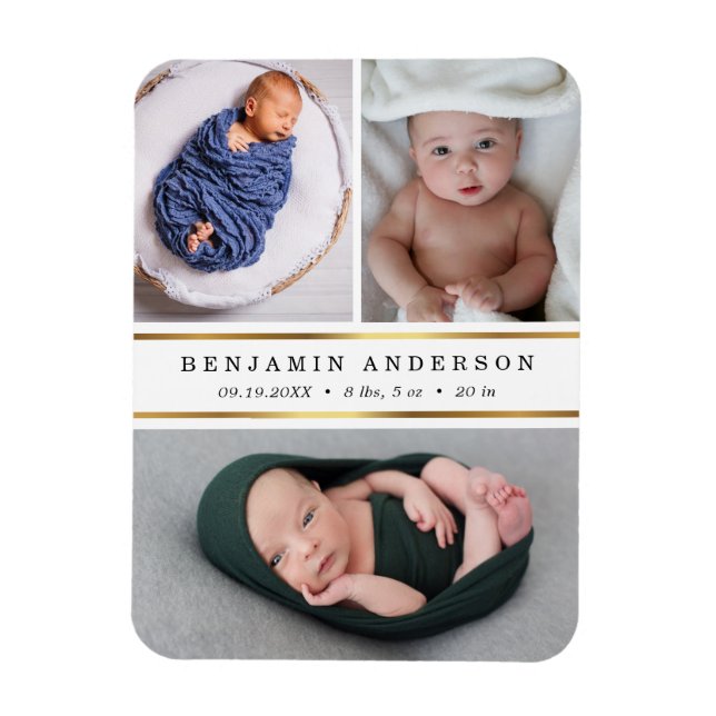 Imán Estadísticas de natalidad de Recién nacido moderno (Vertical)