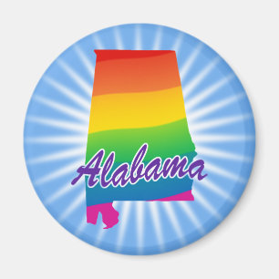 Imán Estado Arcoiris De Alabama