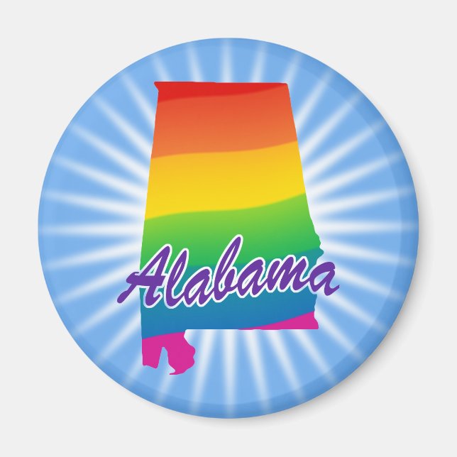 Imán Estado Arcoiris De Alabama (Frente)
