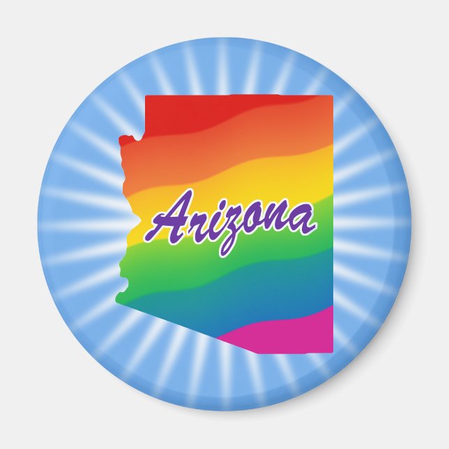 Imán Estado Arcoíris de Arizona (Frente)