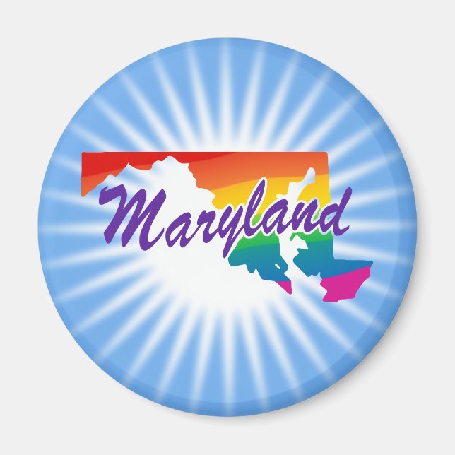 Imán Estado Arcoiris De Maryland (Frente)