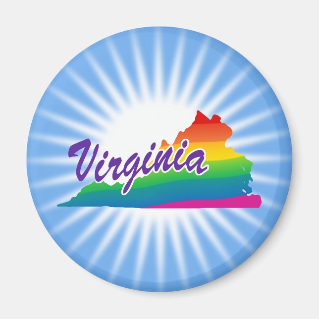 Imán Estado Arcoiris De Virginia (Frente)