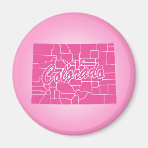 Imán Estado de Colorado Magneto Rosa