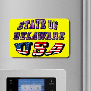Imán Estado de Delaware Estados Unidos Photo & Flag Tex