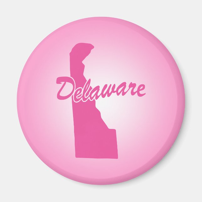 Imán Estado de Delaware Magneto Rosa (Frente)