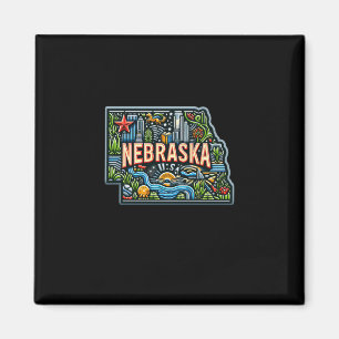 Imán Estado De Nebraska En Pegatina Estadounidense