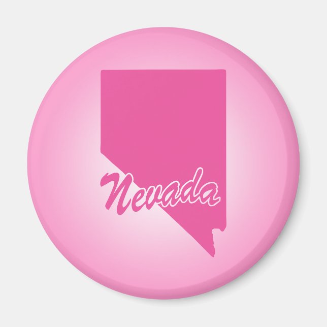Imán Estado de Nevada Magneto Rosa (Frente)