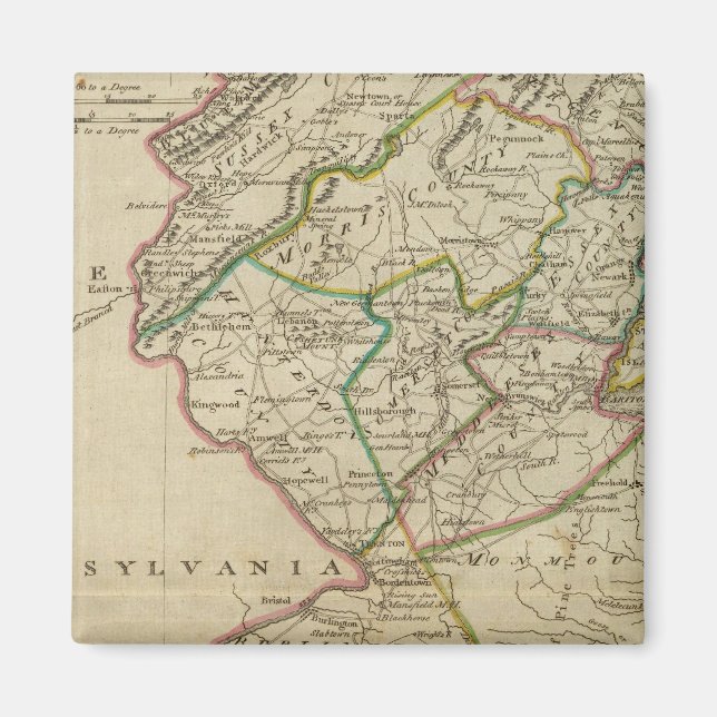 Imán Estado de Nueva Jersey 3 (Frente)