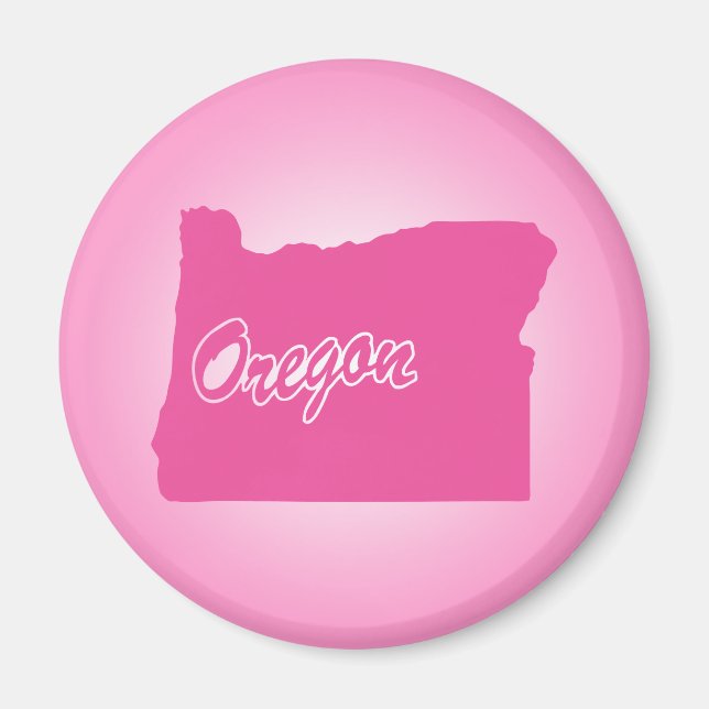 Imán Estado de Oregon Magneto Rosa (Frente)