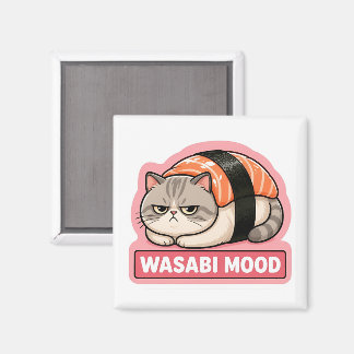 Imán Estado de Wasabi Gato Gruñón Divertido Meme de Sus