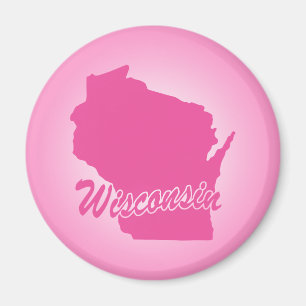 Imán Estado de Wisconsin Magneto Rosa
