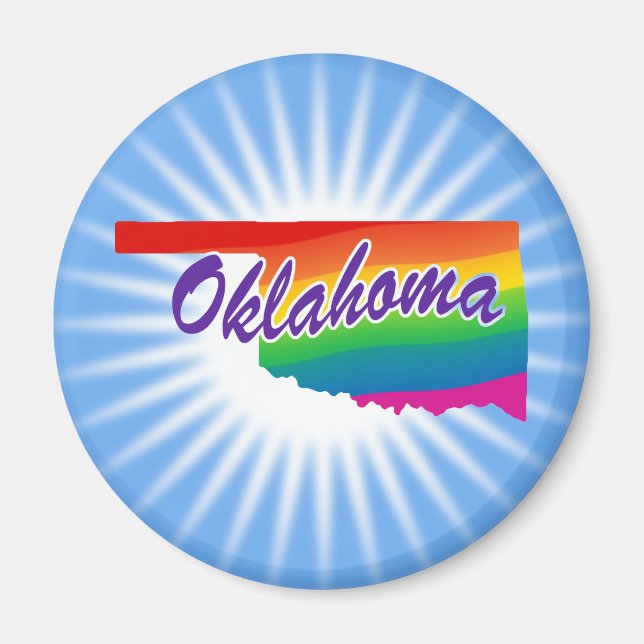 Imán Estado del Arcoíris de Oklahoma (Frente)