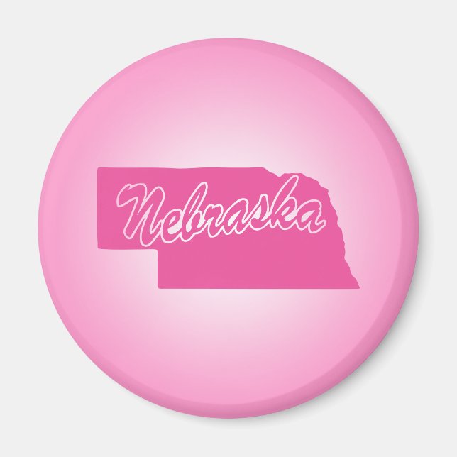 Imán Estado rosa Nebraska Magnet (Frente)