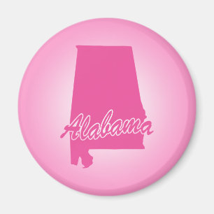 Imán Estado rosado Alabama Magnet