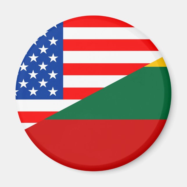 Imán estados unidos américa lithuania half flag ee coun (Frente)
