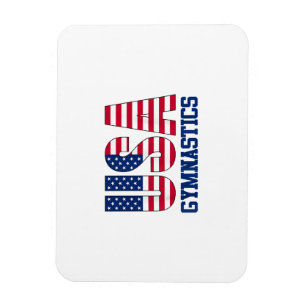 Imán Estados Unidos: Deportes de gimnasia con bandera e