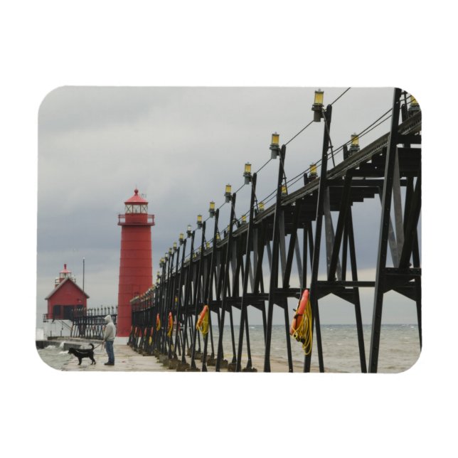 Imán Estados Unidos, Michigan, Lago Michigan Shore, Gra (Horizontal)
