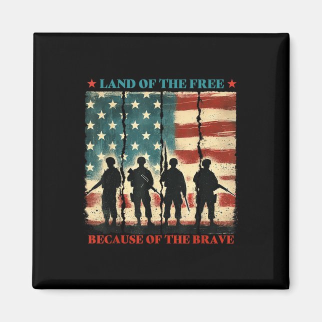 Imán Estados Unidos Patriota Tierra Militar De Los Libr (Frente)