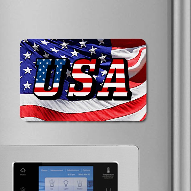 Imán Estados Unidos Texto Estados Unidos Bandera Flexib (USA Text United States of America Flag Flexible Magnet)
