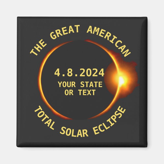 Imán Estados Unidos Total Eclipse Solar Fiesta 4/8/2024 (Frente)