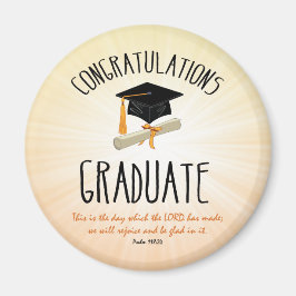 Imán Estallido de oro de graduación religiosa con gorro