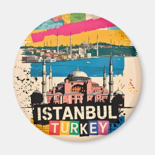Imán Estambul Turquía Hagia Sophia Arte Pop Retro Viaje