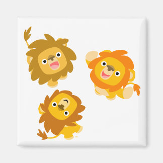 Imán "¡Estamos aquí!" Cute Personalizado Lions Magnet