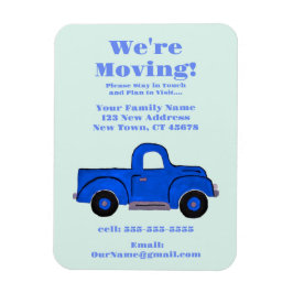 Imán Estamos moviendo la tarjeta de Invitación plana