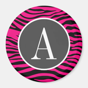 Imán Estampado Animal Cebra Rosa Brillante