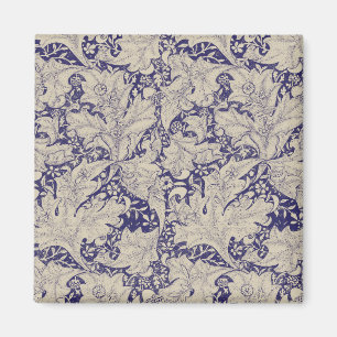 Imán Estampado de Alhelí de William Morris Azul Antiguo