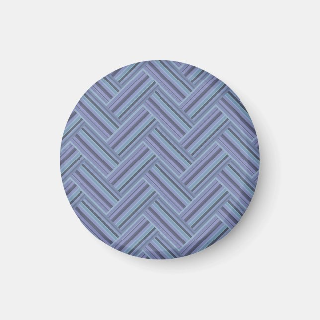 Imán Estampado de doble trama de rayas azul-grises (Frente)