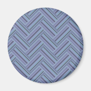 Imán Estampado de doble trama de rayas azul-grises