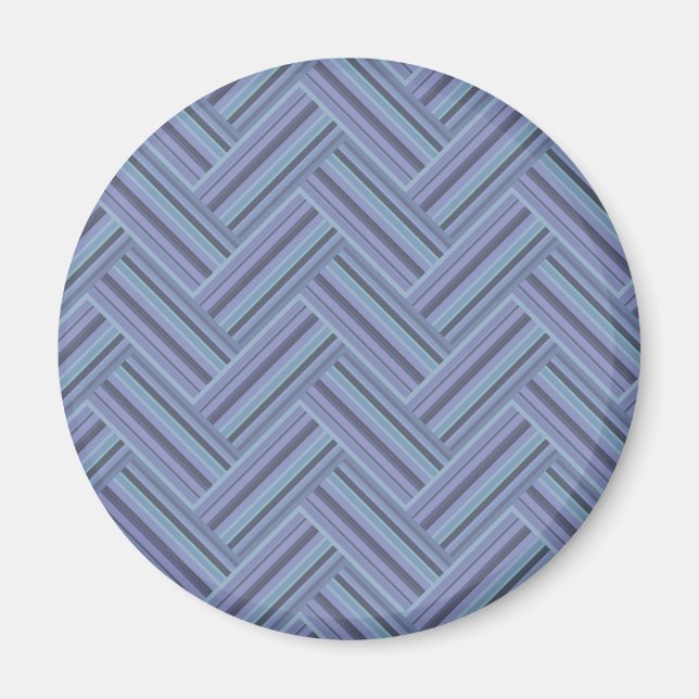 Imán Estampado de doble trama de rayas azul-grises (Frente)