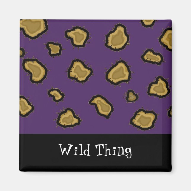 Imán Estampado de leopardo morado (Frente)