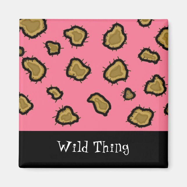 Imán Estampado de leopardo rosa (Frente)