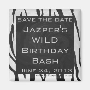 Imán Estampado de Tigre Monograma Negro y Blanco