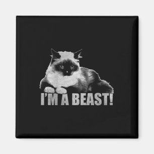 Imán Estampado gráfico de moda de gato soy una bestia