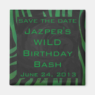 Imán Estampado Monograma Cebra Negro y Verde