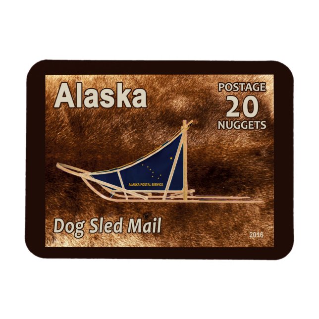 Imán Estampilla de correo de alaska (Horizontal)