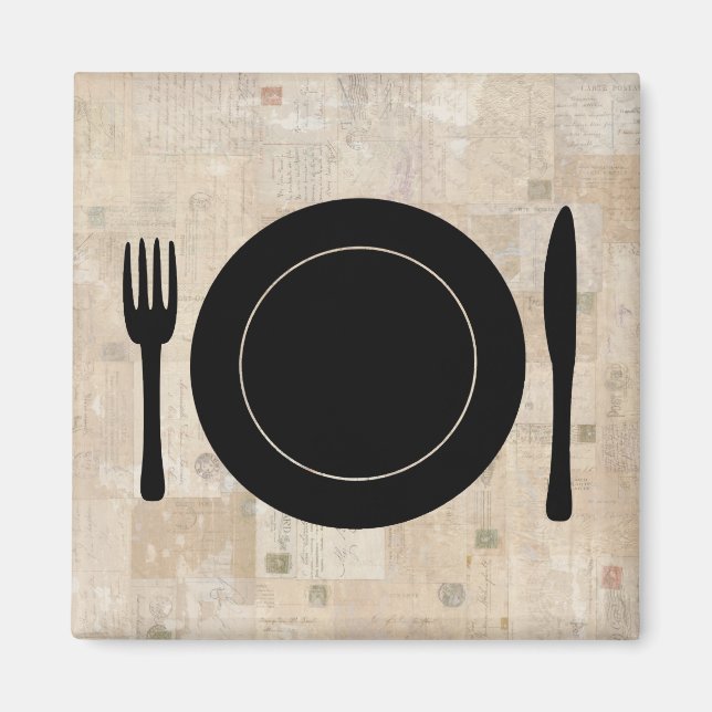 Imán Estampillas de época de la Cuchara de la horquilla (Frente)