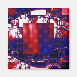 Imán Estancamiento Arte fractal rojo y azul