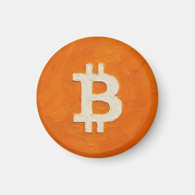 Imán Estándar de Bitcoin (Petróleo, Estilo: 1) (Frente)