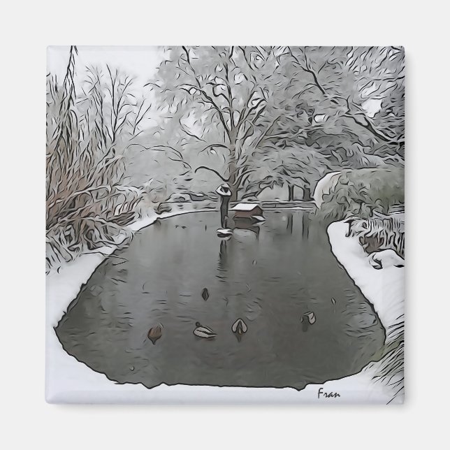 Imán estanque de patos (Frente)