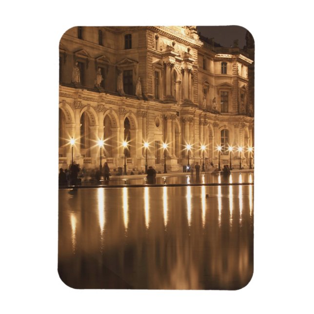 Imán Estanque reflectante en el Louvre, París, Francia (Vertical)