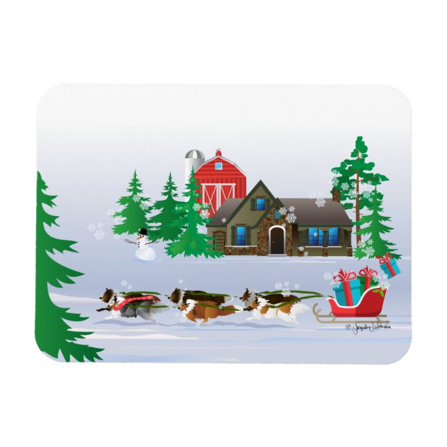 Imán Estanterías que sacan Navidades de Sleigh Magnet F (Horizontal)